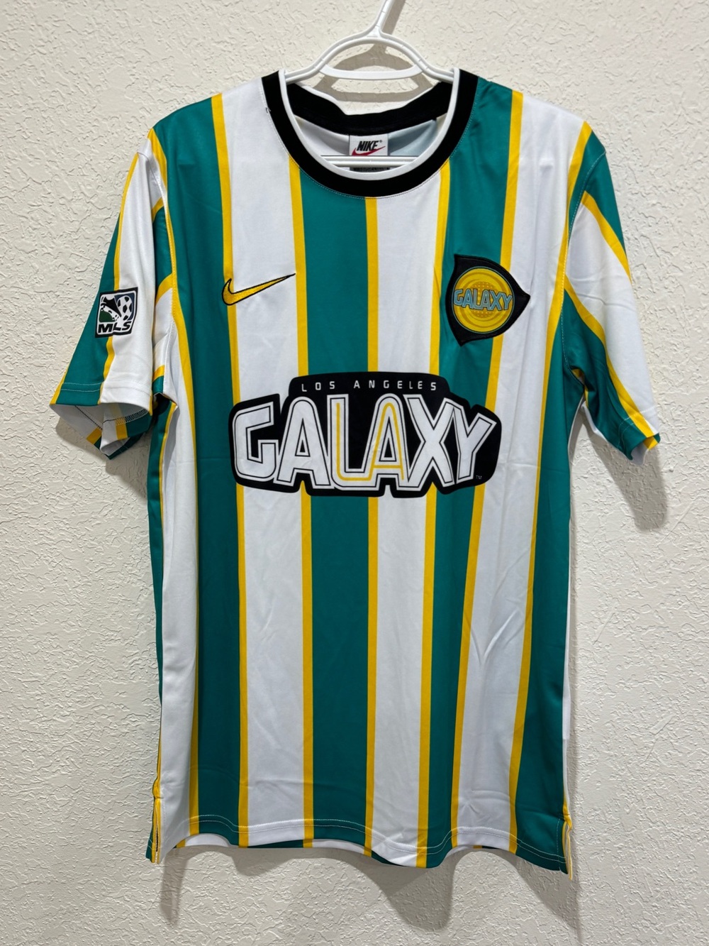 Vintage LA Galaxy 1997 MLS third green and white soccer retro jersey